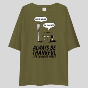 Alternative view of Always Be Thankful - Funny Drop shoulder Tee