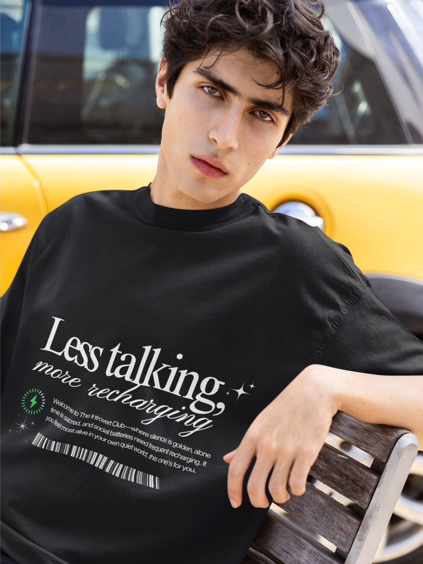 Less Talking More Recharging - Swag Drop Shoulder Tee - Image 2
