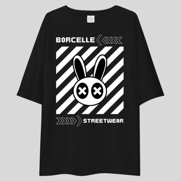 Borcelle Street Wear Bunny Face - Swag Drop Shoulder Tee - Image 2