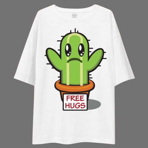 Free Hugs - Cute Drop Shoulder Tee - Image 4