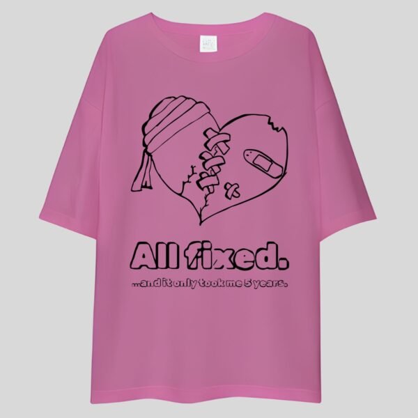 All Fixed - Funny, Cute Drop Shoulder Tee - Image 3