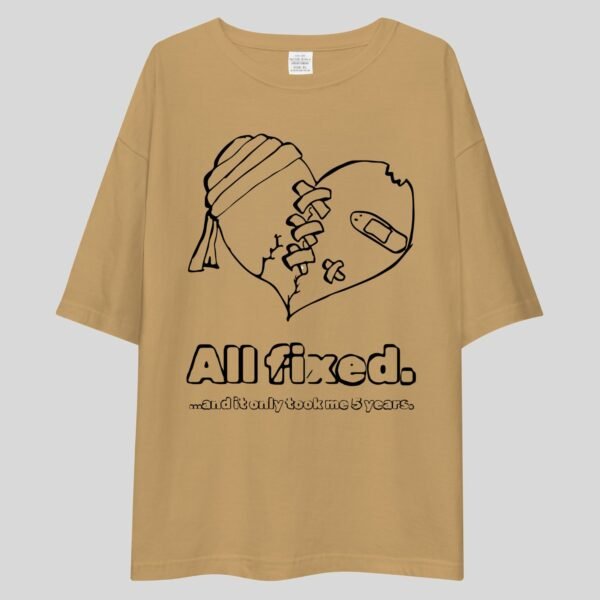 All Fixed - Funny, Cute Drop Shoulder Tee - Image 2
