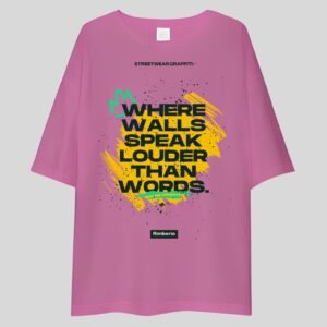 Alternative view of Where Walls Speak Louder Than Words - Swag, Artistic Drop Shoulder Tee