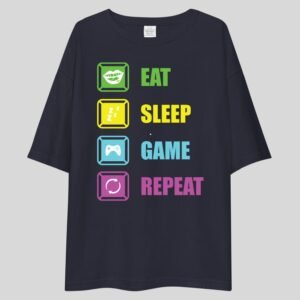 Alternative view of Eat Sleep Game Repeat - Gaming Drop Shoulder Tee