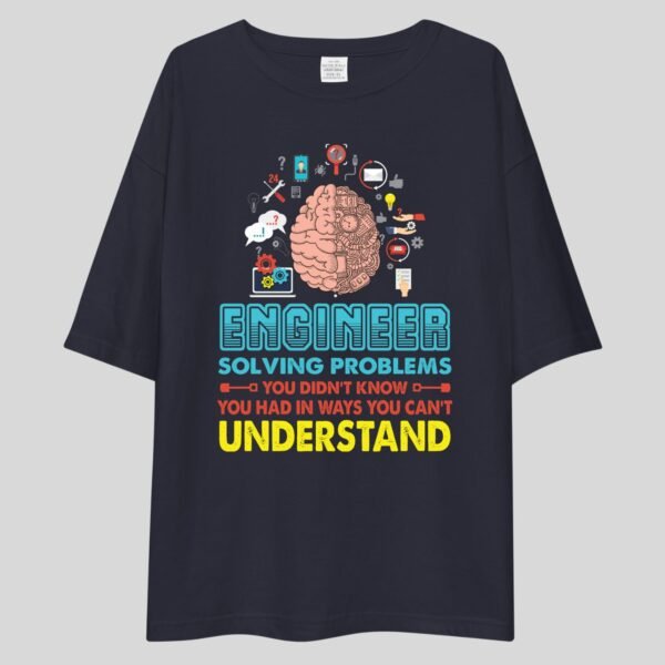 Engineer's Brian - Funny Drop shoulder Tee - Image 2