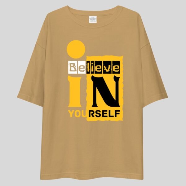 Believe In Your Self - Motivational Drop shoulder Tee - Image 3