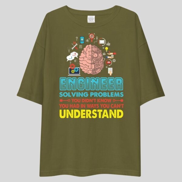 Engineer's Brian - Funny Drop shoulder Tee - Image 3