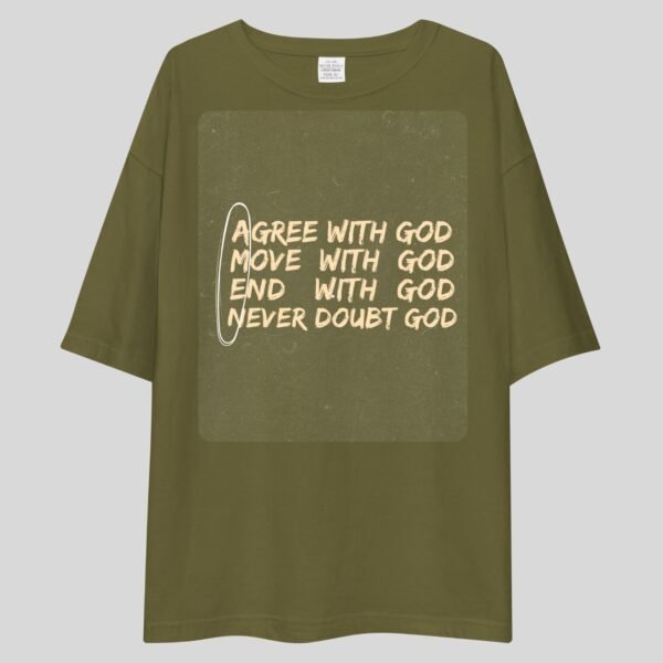 Agree With God, Move With God - Swag, Motivational Drop Shoulder Tee - Image 2