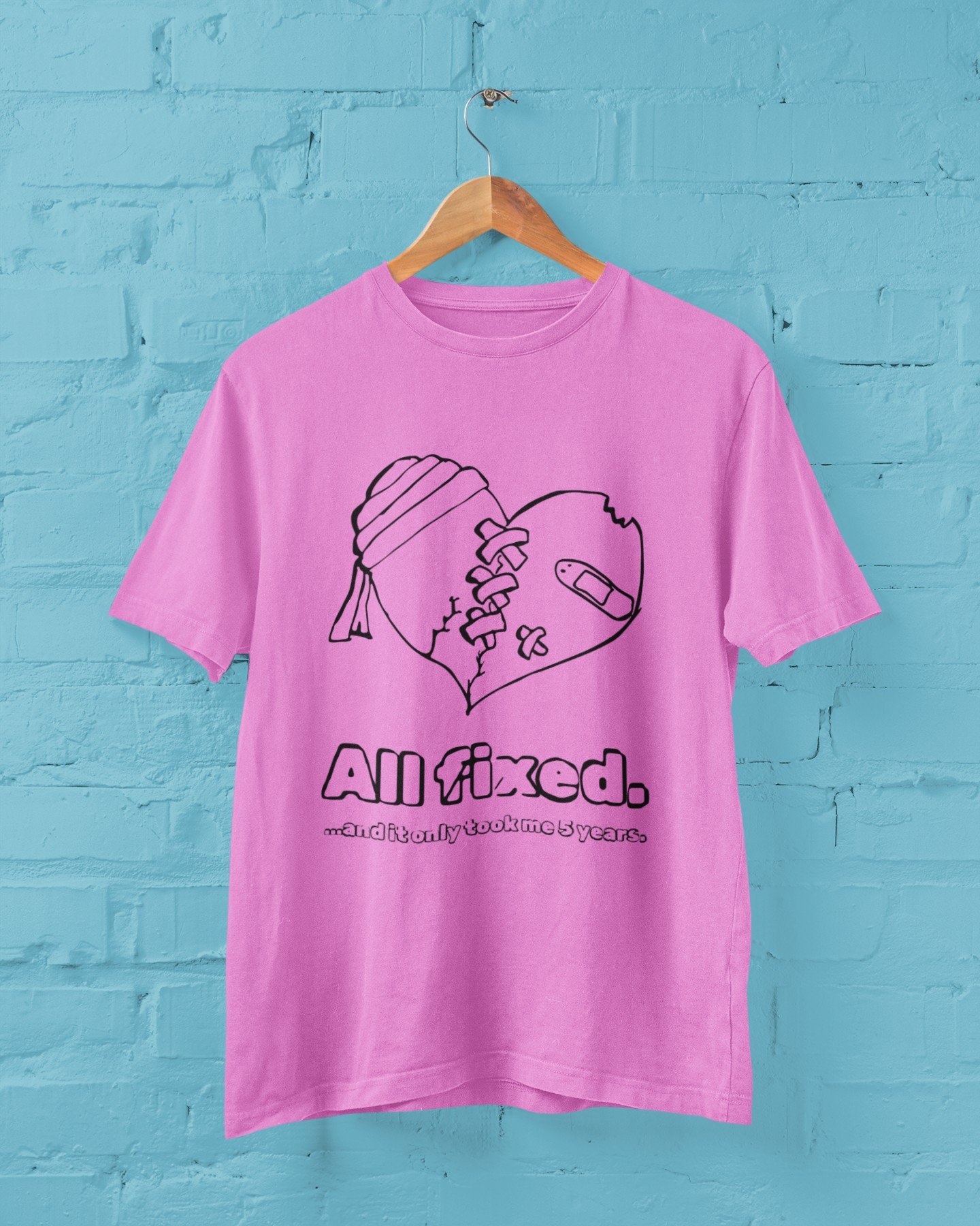 All Fixed - Funny, Cute Drop Shoulder Tee - Image 3