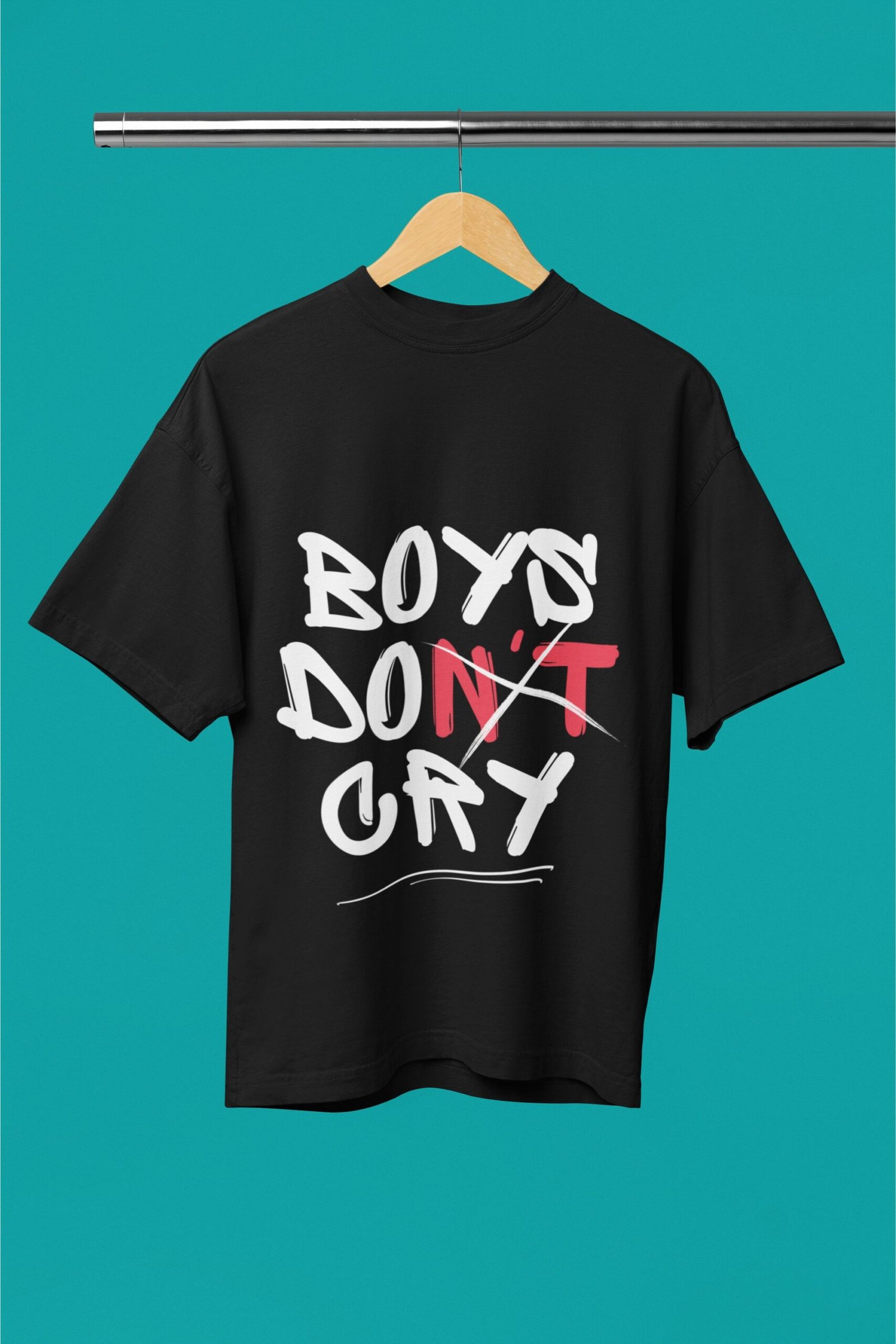 Awesome "Boys don't Cry" - Swag Drop Shoulder Tee - Image 3