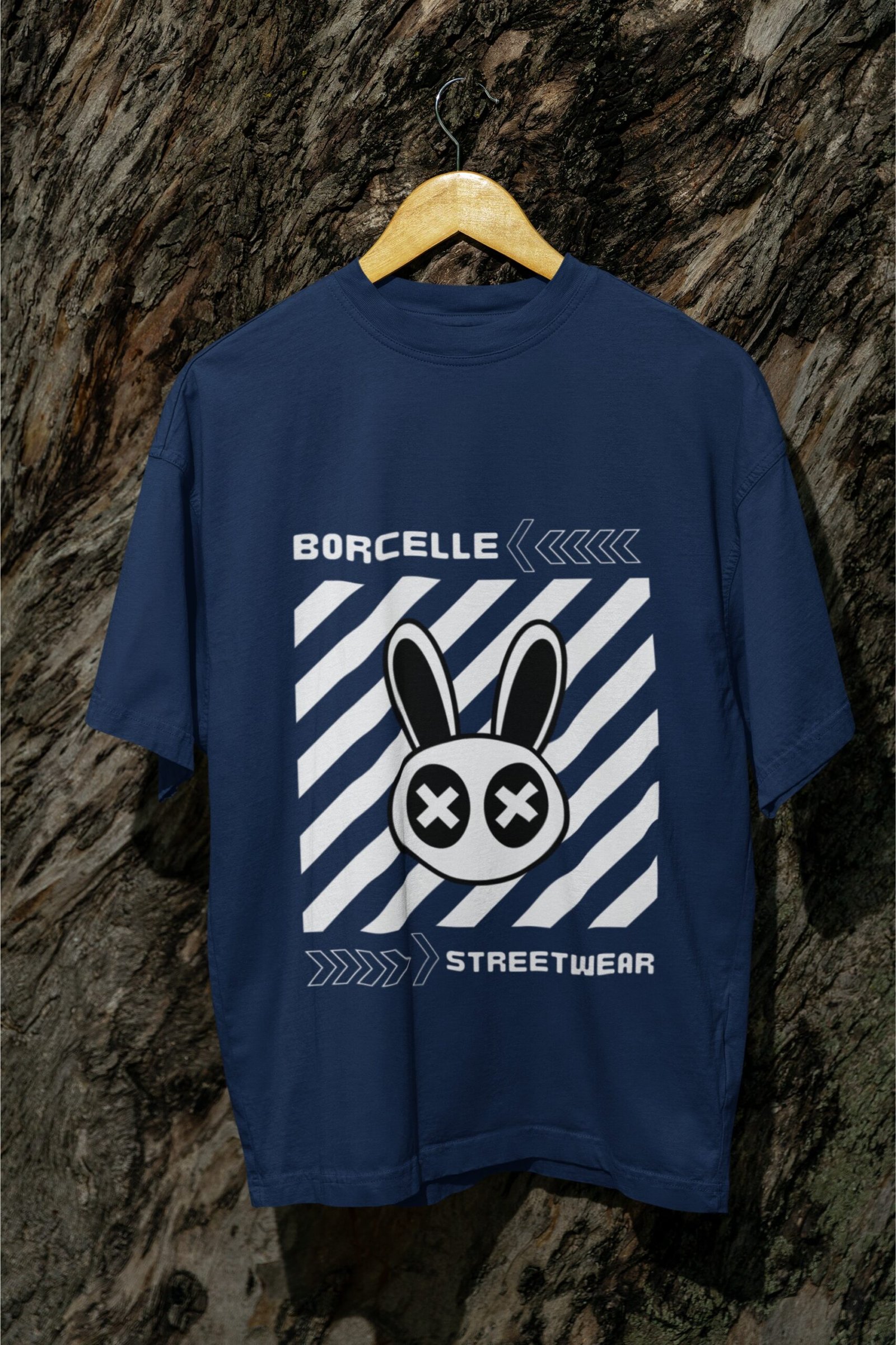 Borcelle Street Wear Bunny Face - Swag Drop Shoulder Tee - Image 3