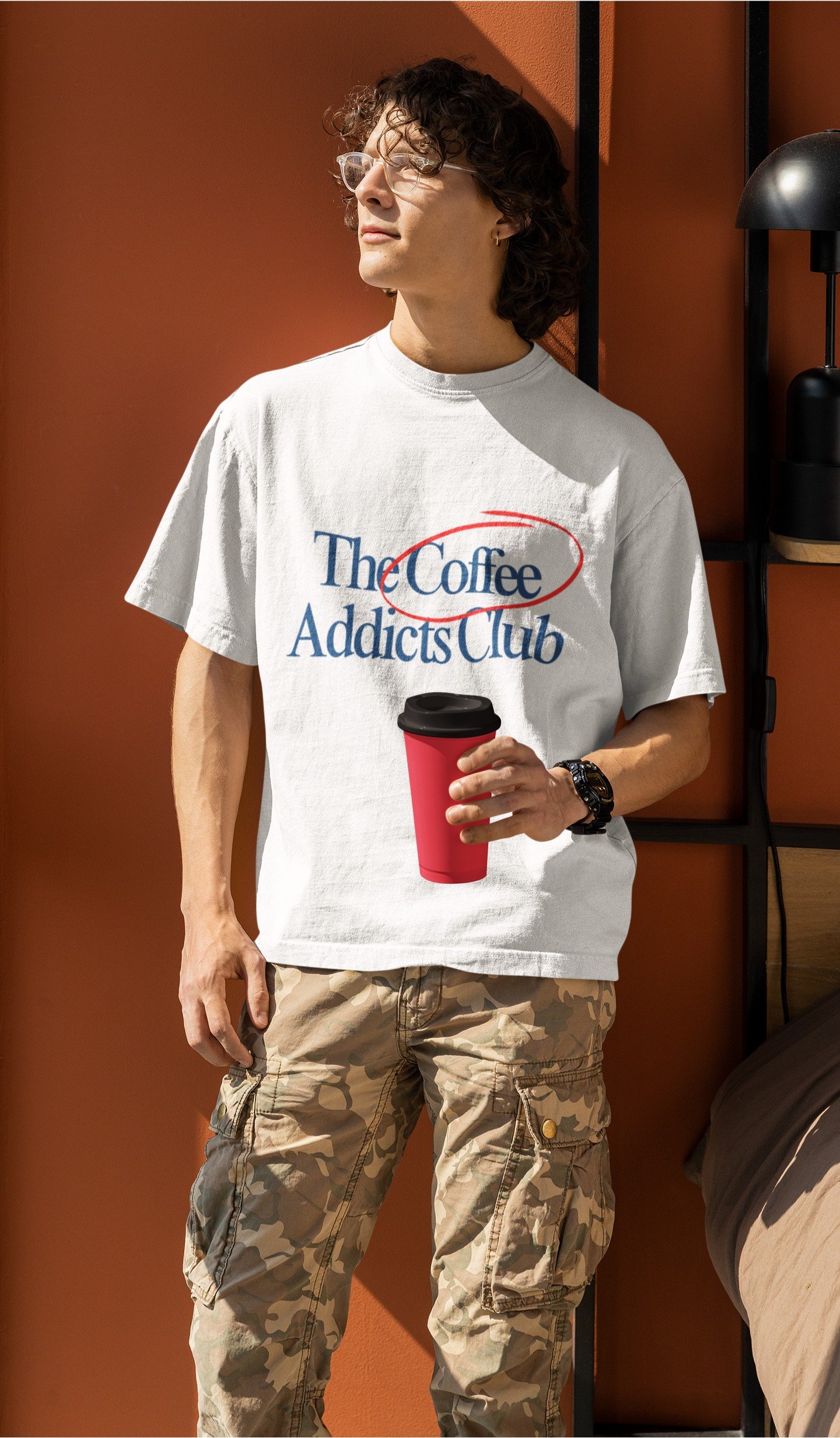 Coffee Addicts Club - Funny Drop Shoulder Tee
