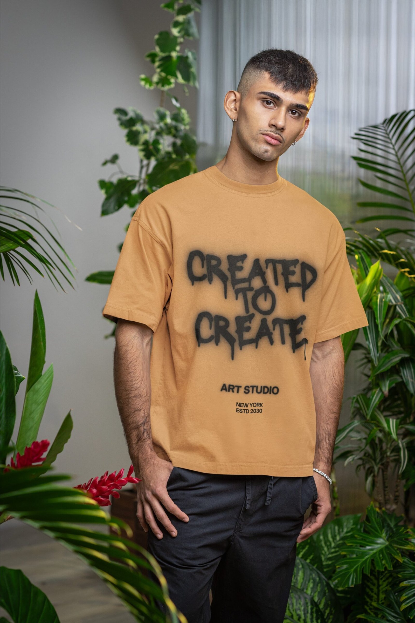 Created To Create - Swag, Artistic Drop Shoulder Tee - Image 2