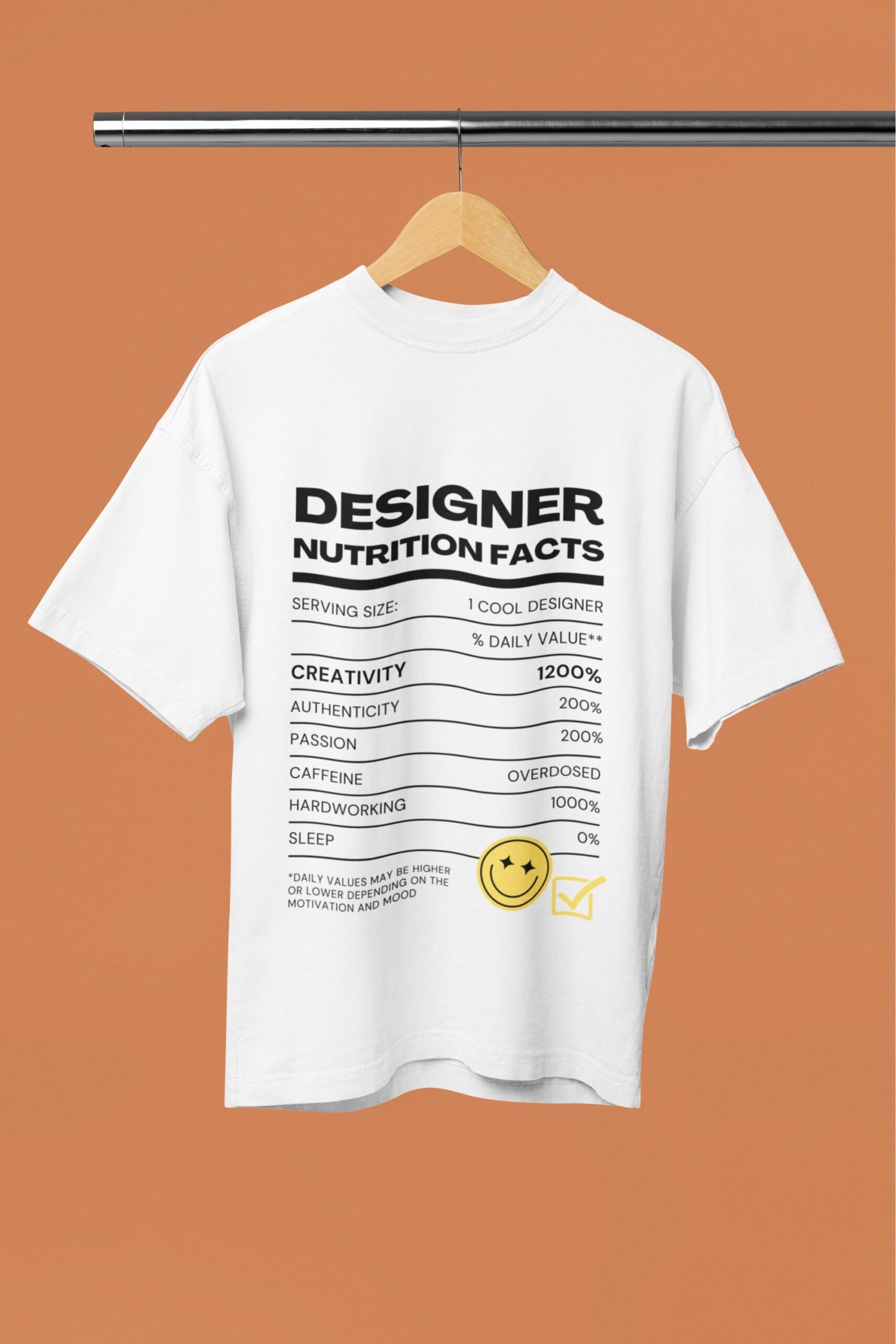 Designer Nutrition Facts - Funny, Swag, Artistic Drop Shoulder Tee - Image 3