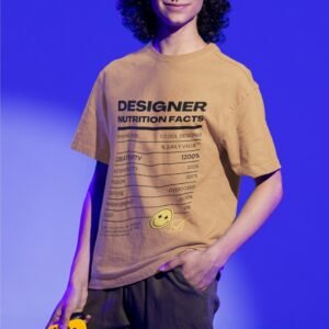 Alternative view of Designer Nutrition Facts - Funny, Swag, Artistic Drop Shoulder Tee