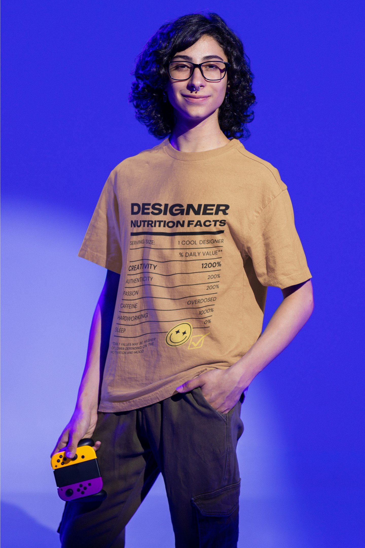 Designer Nutrition Facts - Funny, Swag, Artistic Drop Shoulder Tee - Image 2
