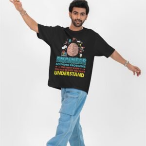 Alternative view of Engineer's Brian - Funny Drop shoulder Tee