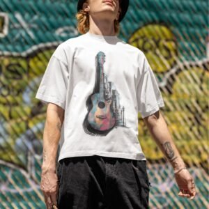 Alternative view of Guitar - Artistic, Swag Drop Shoulder Tee