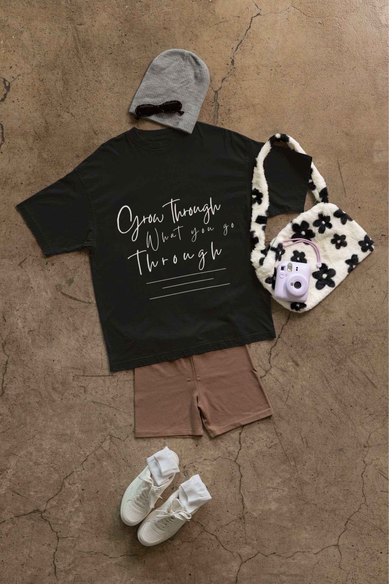 Grow Through What You Go Through - Motivational Drop Shoulder Tee - Image 2