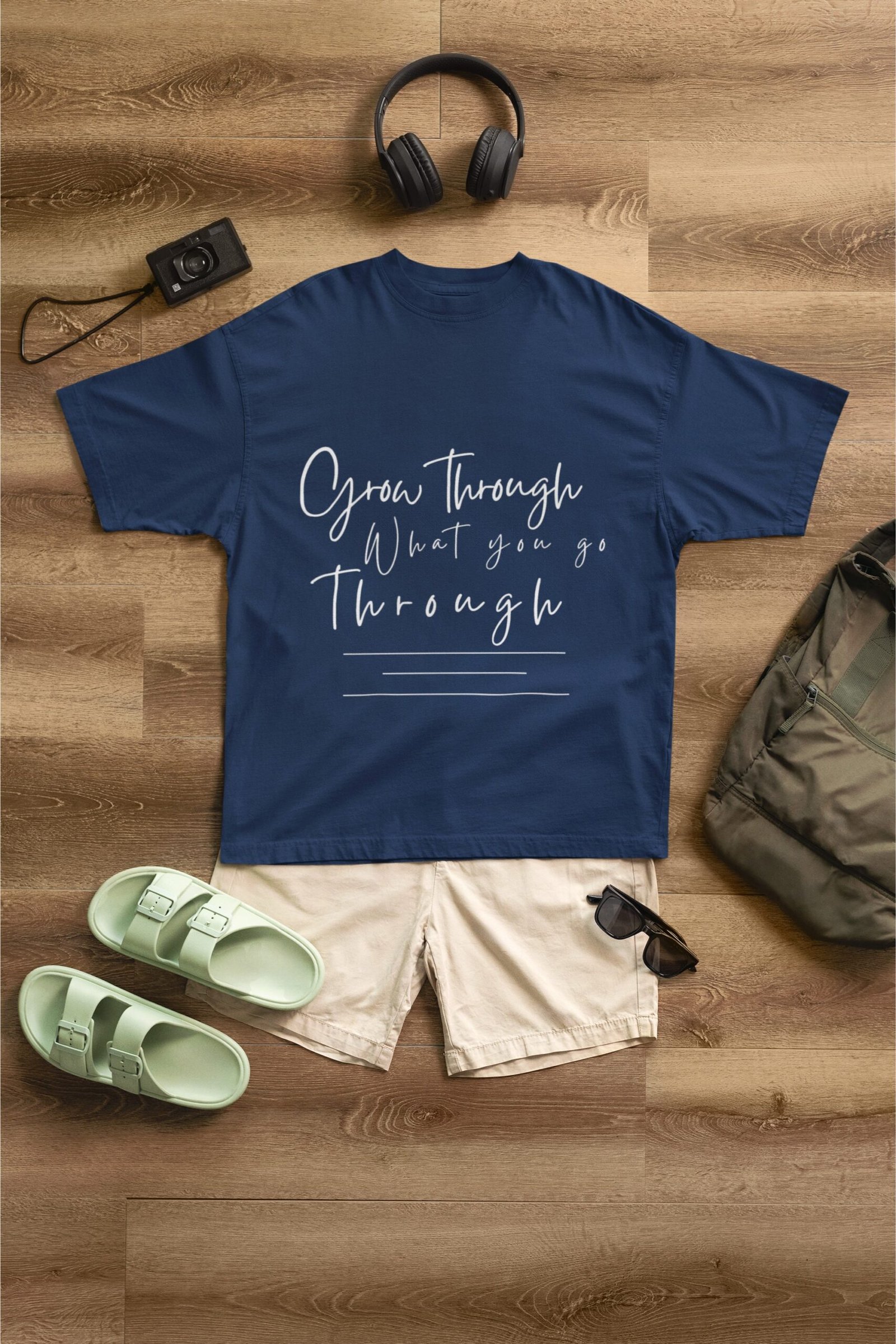 Grow Through What You Go Through - Motivational Drop Shoulder Tee