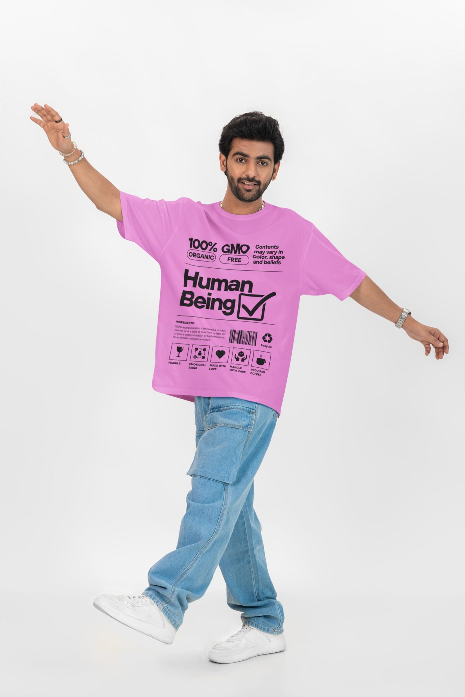 Human Being - Swag, Funny Drop Shoulder Tee - Image 2