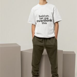 Alternative view of Hold on Let Me Overthink This - Funny Drop Shoulder Tee