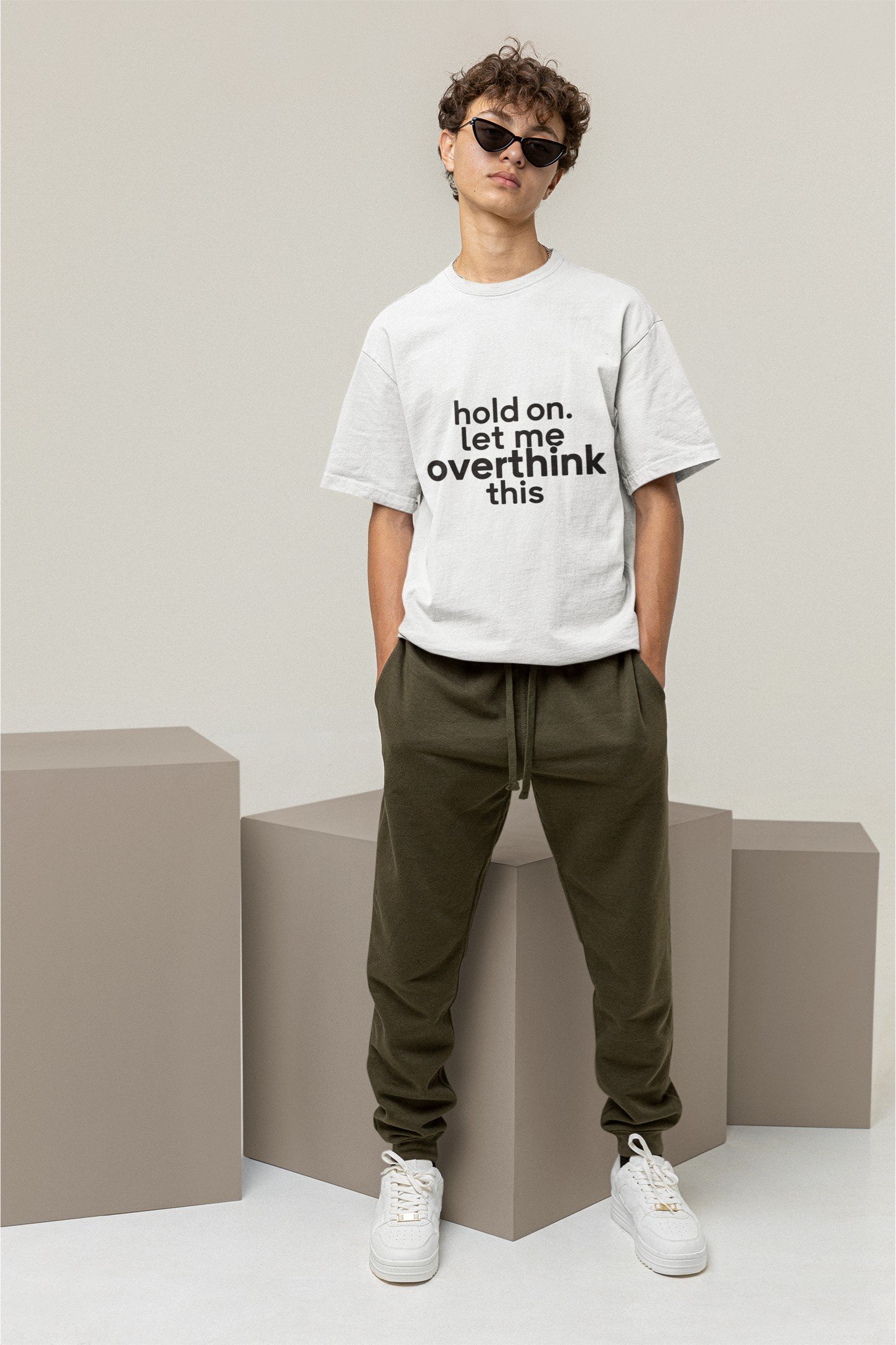 Hold on Let Me Overthink This - Funny Drop Shoulder Tee - Image 2