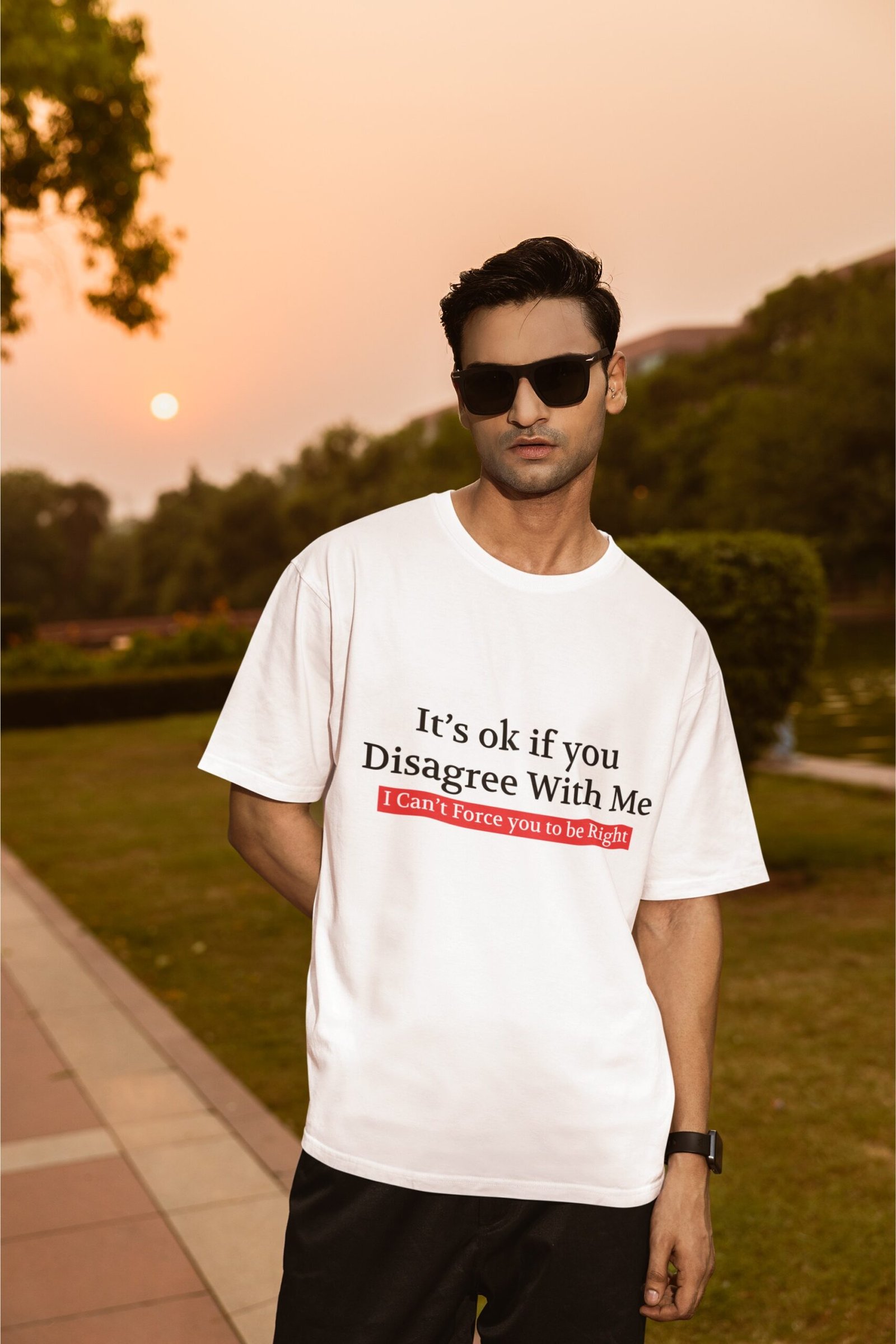Its Okay if You Disagree With Me, I can't force you To Be right - Funny Drop Shoulder Tee - Image 2