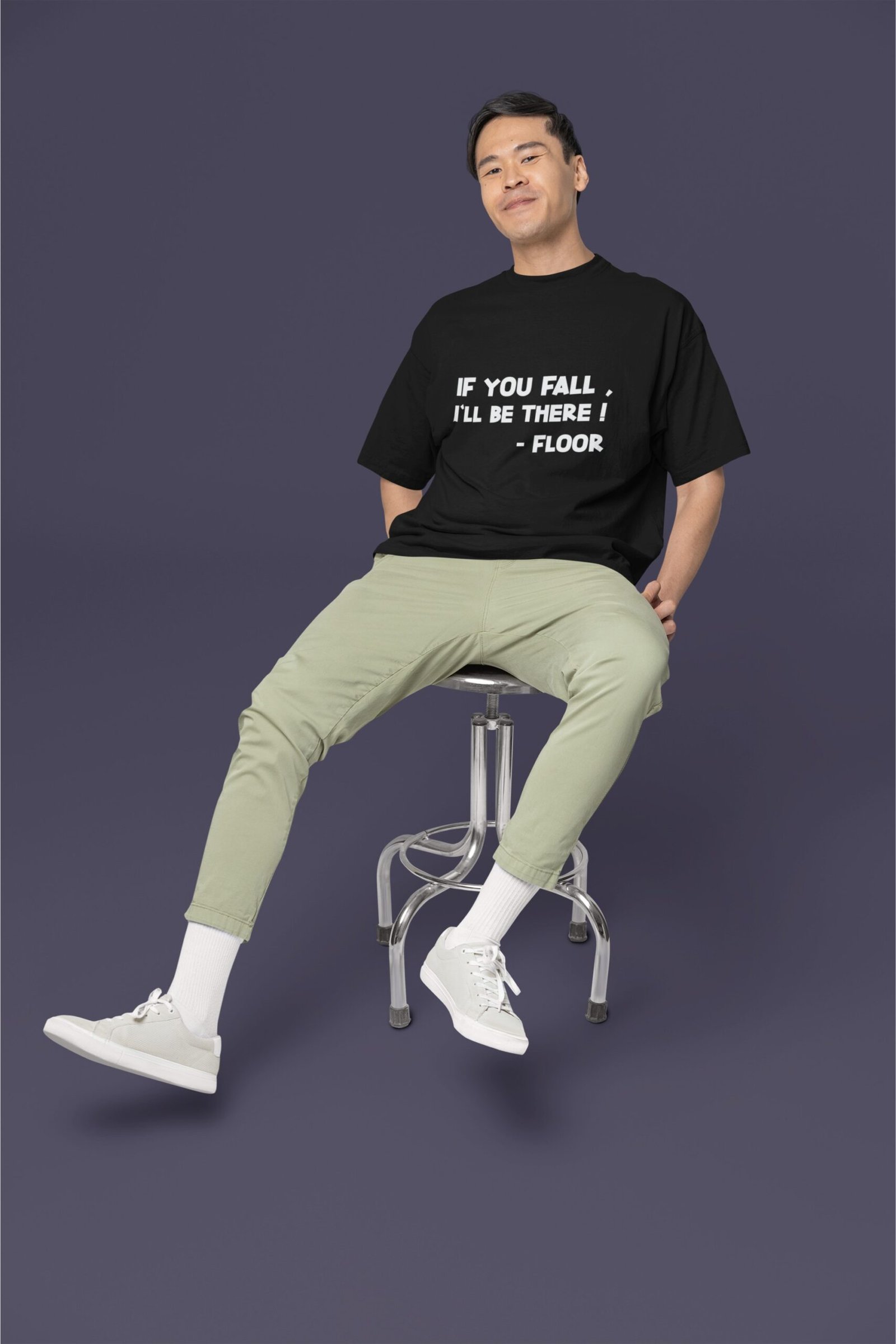 If You Fall I'll Be There - Funny Drop Shoulder Tee - Image 2