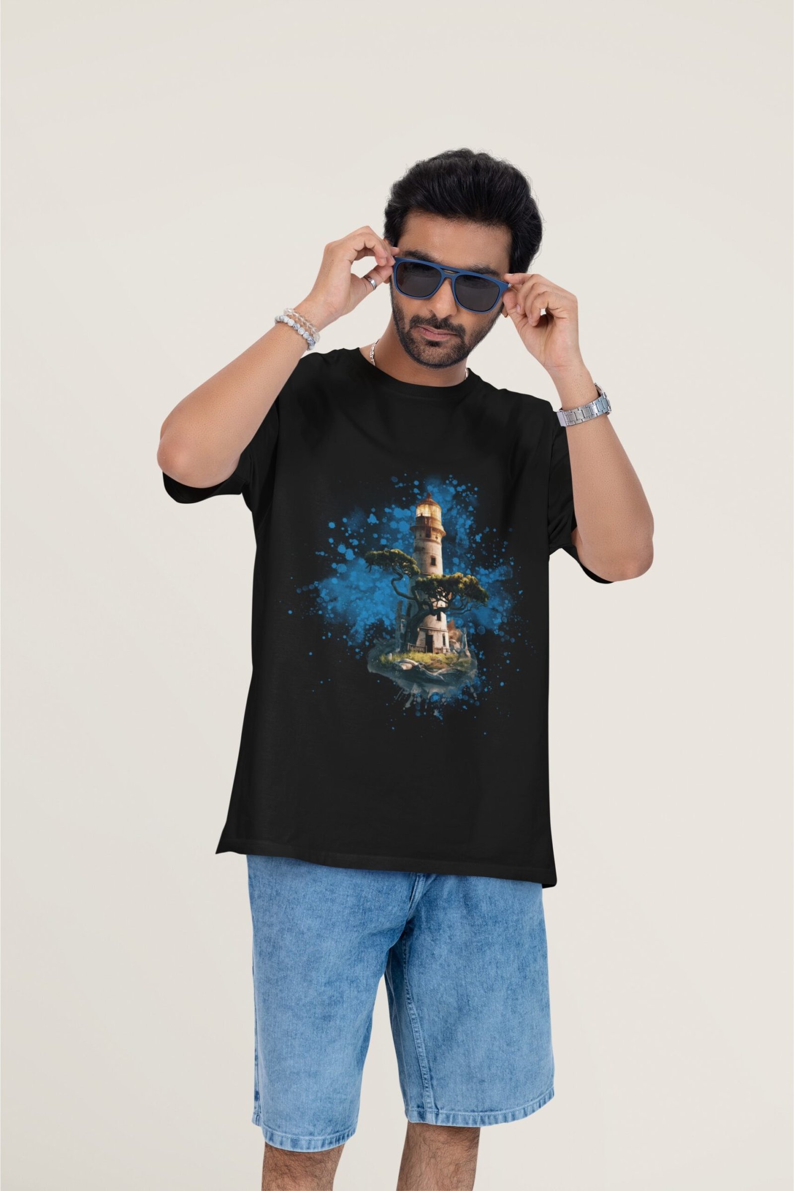 Light House - Artistic Drop Shoulder Tee - Image 2
