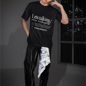 Alternative view of Less Talking More Recharging - Swag Drop Shoulder Tee