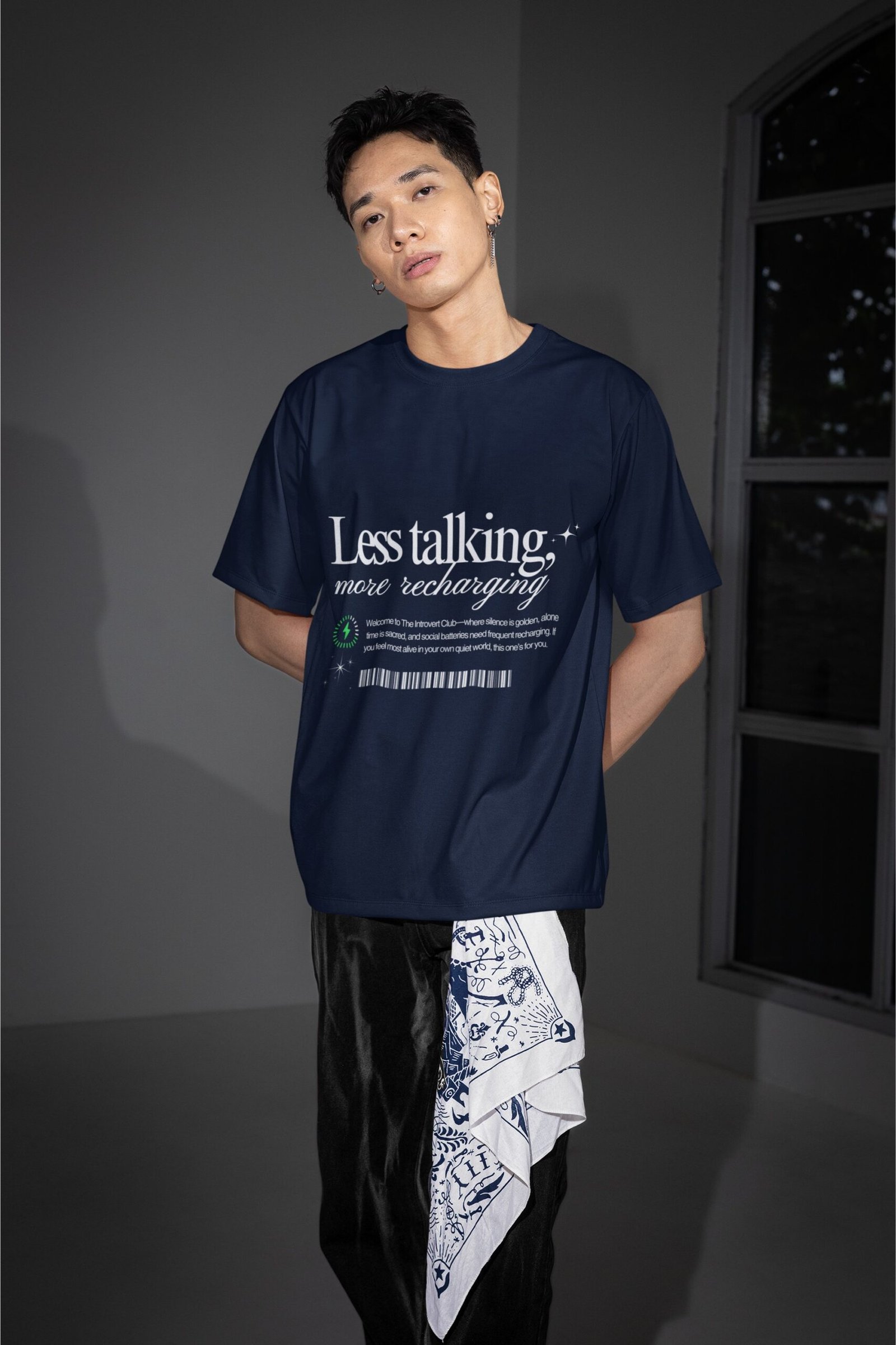 Less Talking More Recharging - Swag Drop Shoulder Tee