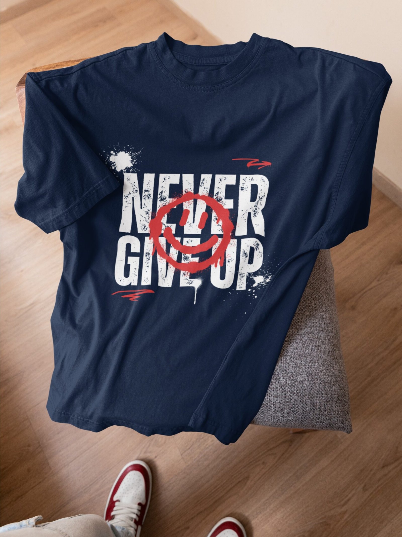 Never Give Up - Swag Drop Shoulder Tee