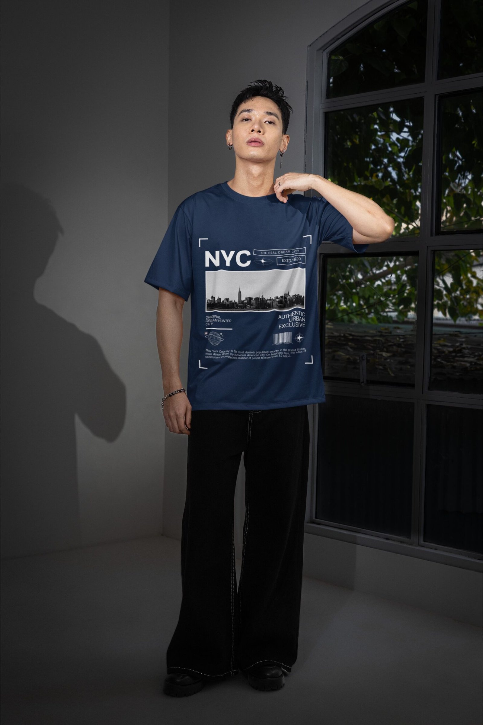 NYC - Swag Drop Shoulder Tee - Image 3