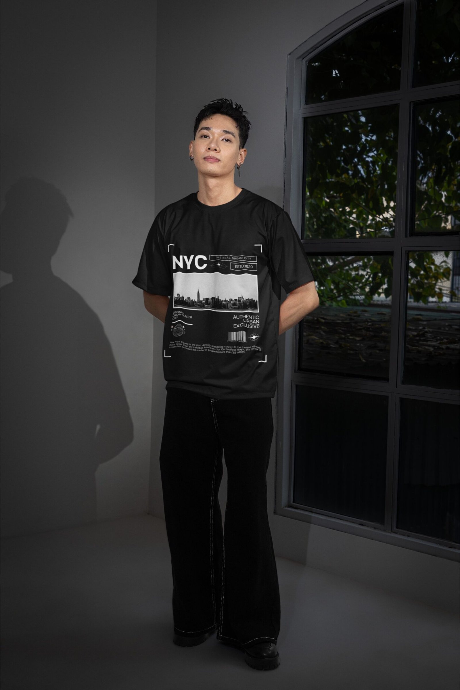 NYC - Swag Drop Shoulder Tee - Image 2
