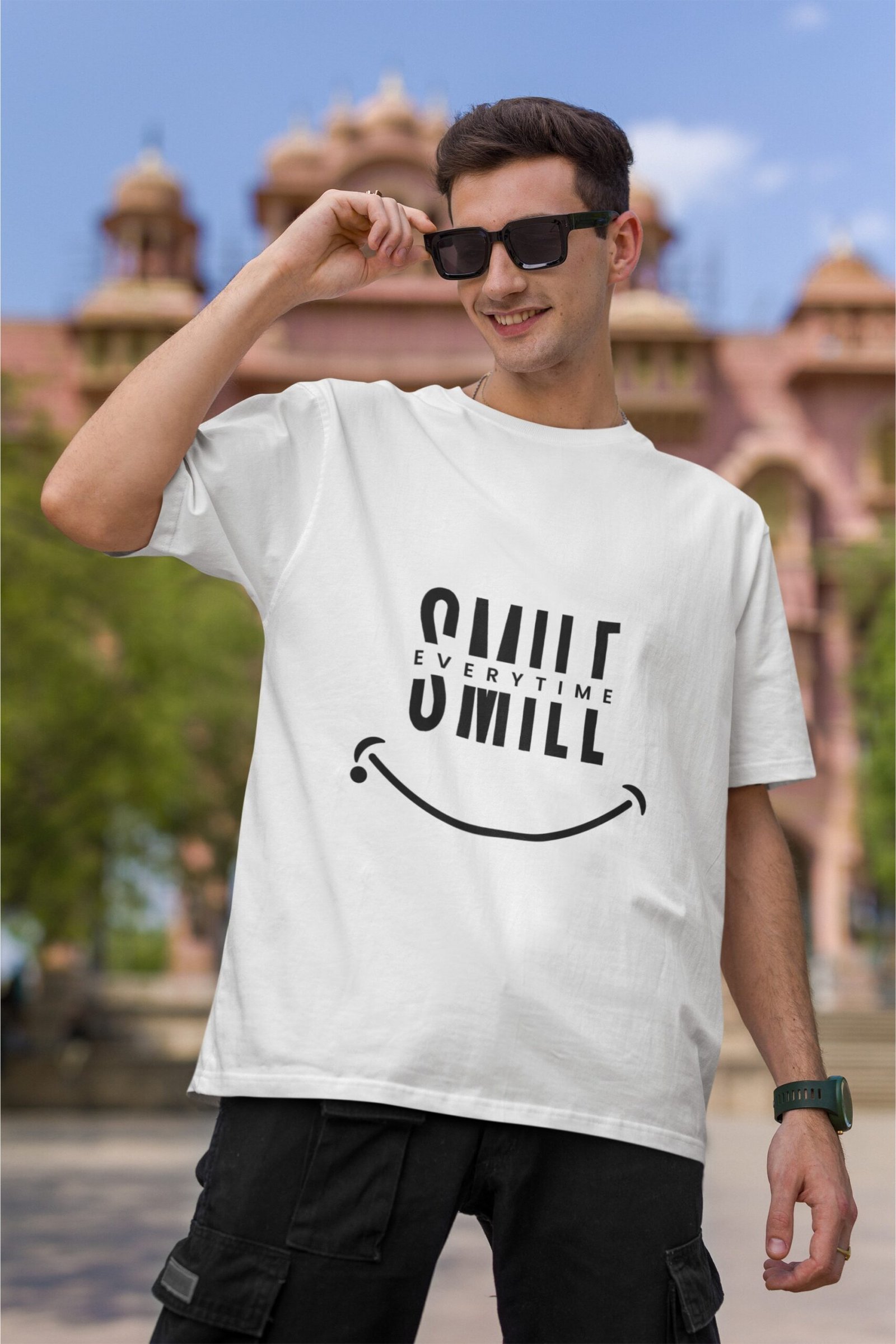 Smile Every Time - Swag, Cute Drop Shoulder Tee - Image 2