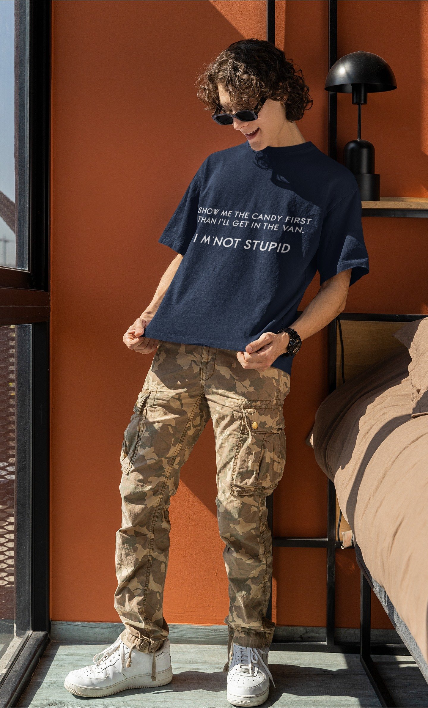 Show Me The Candy First, Then I'll Get In The Van. I'm Not stupid ! - Funny, Cute Drop Shoulder Tee