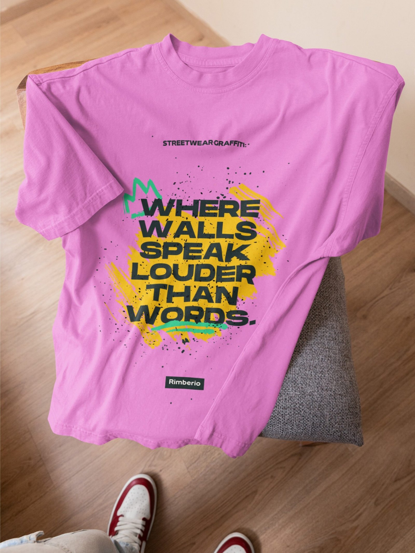 Amazing Graffiti "Where Walls Speak Louder Than Words" - Swag, Artistic Drop Shoulder Tee - Image 4