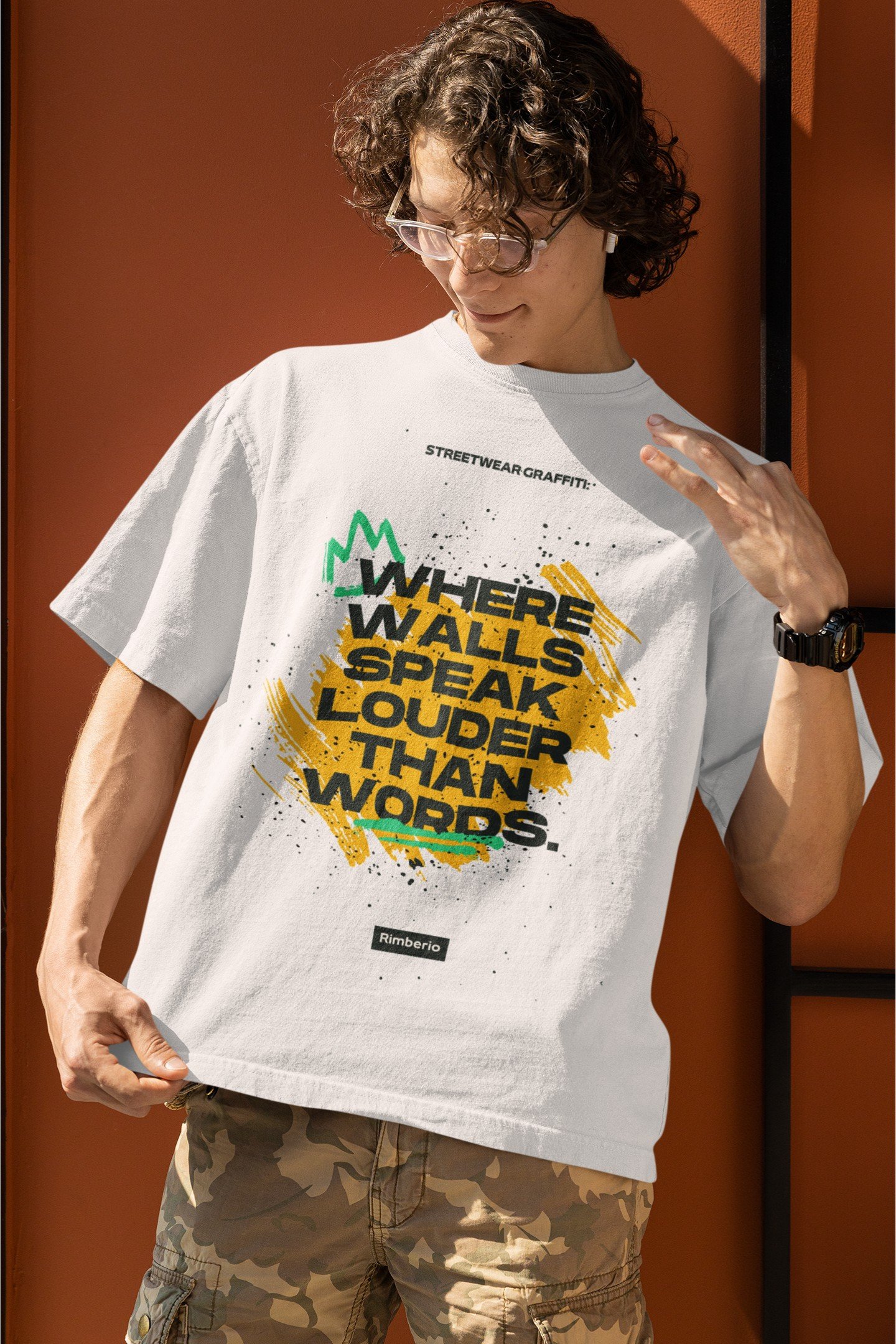 Amazing Graffiti "Where Walls Speak Louder Than Words" - Swag, Artistic Drop Shoulder Tee