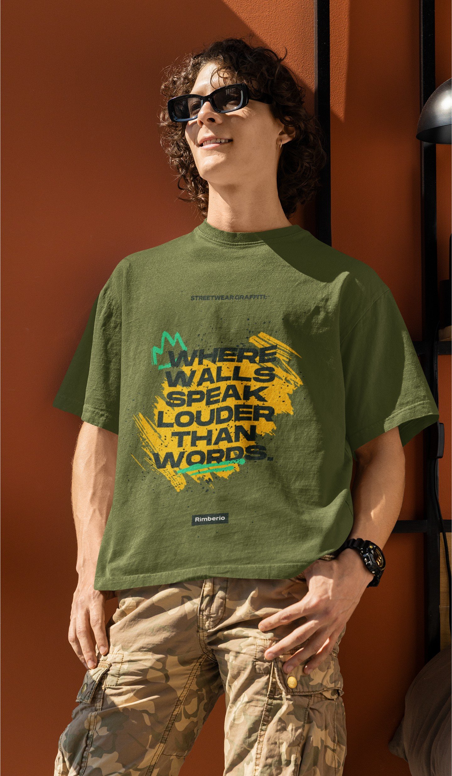 Amazing Graffiti "Where Walls Speak Louder Than Words" - Swag, Artistic Drop Shoulder Tee - Image 3