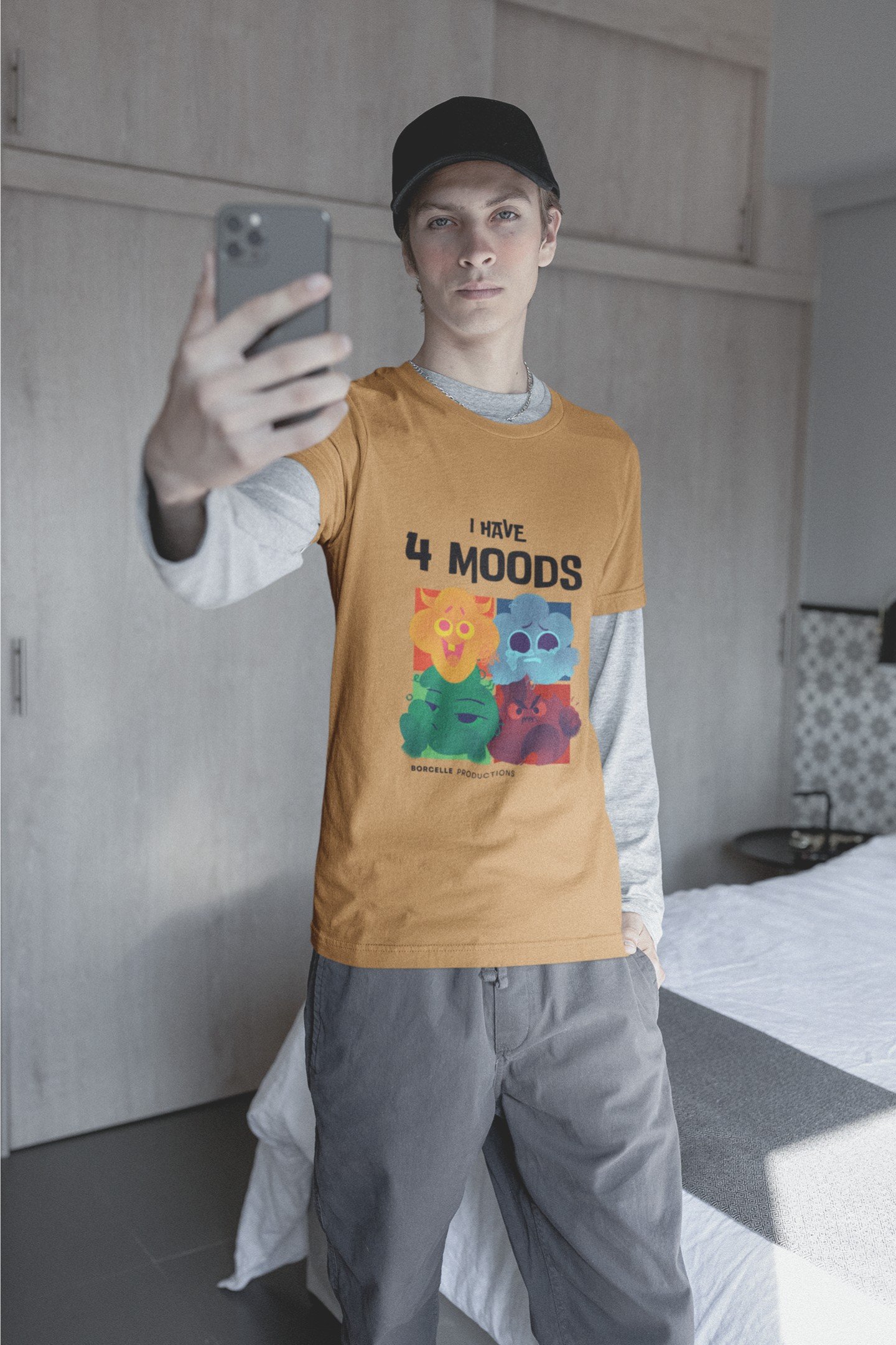 Ahh I Have 4 Moods - Swag 100% Cotton Tee - Image 3