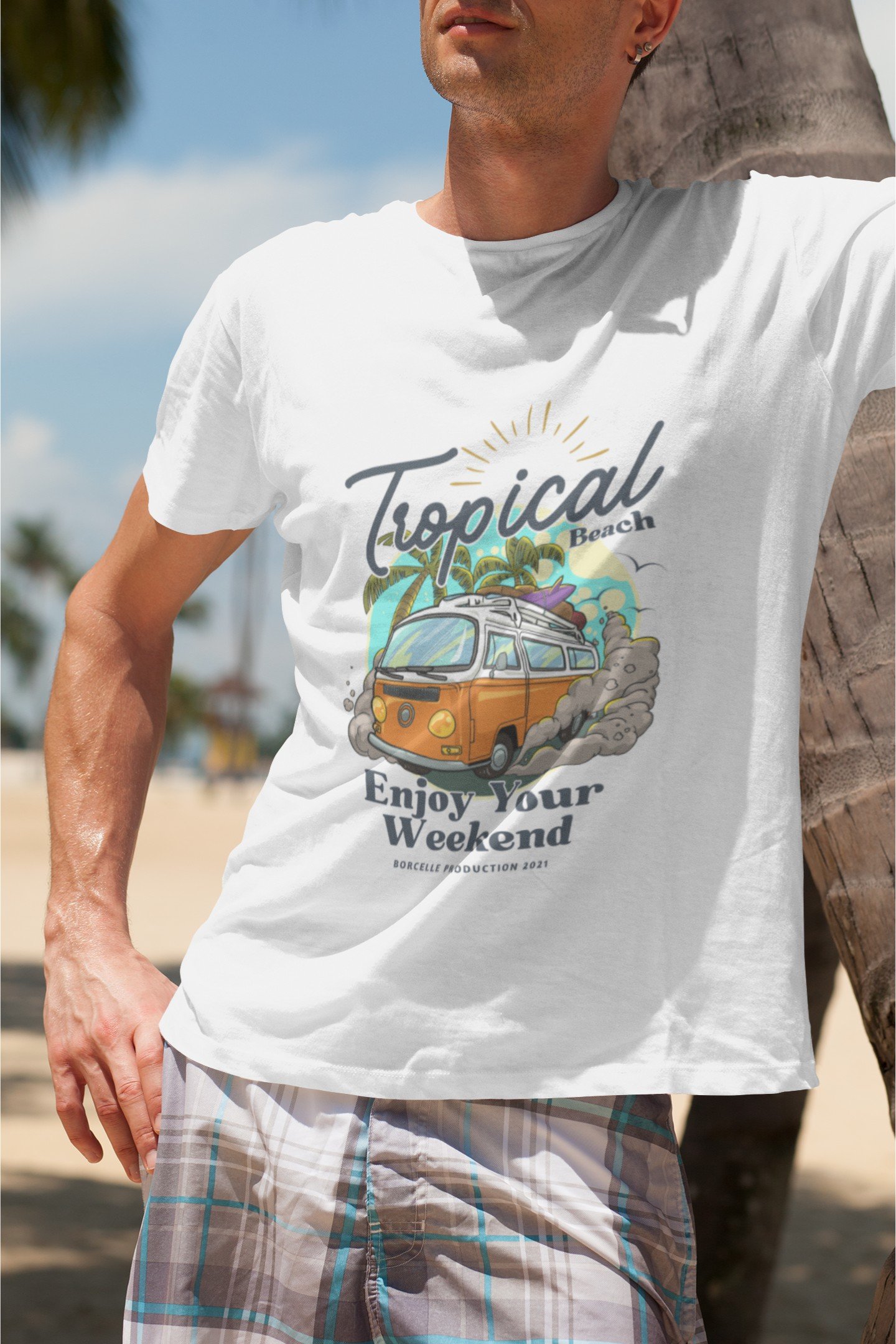 Tropical Beach - Swag Vacation 100% Cotton Tee