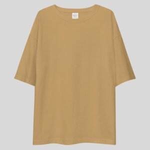 Plain drop shoulder Tee - Beige