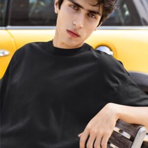 Plain Drop Shoulder Tee - Black