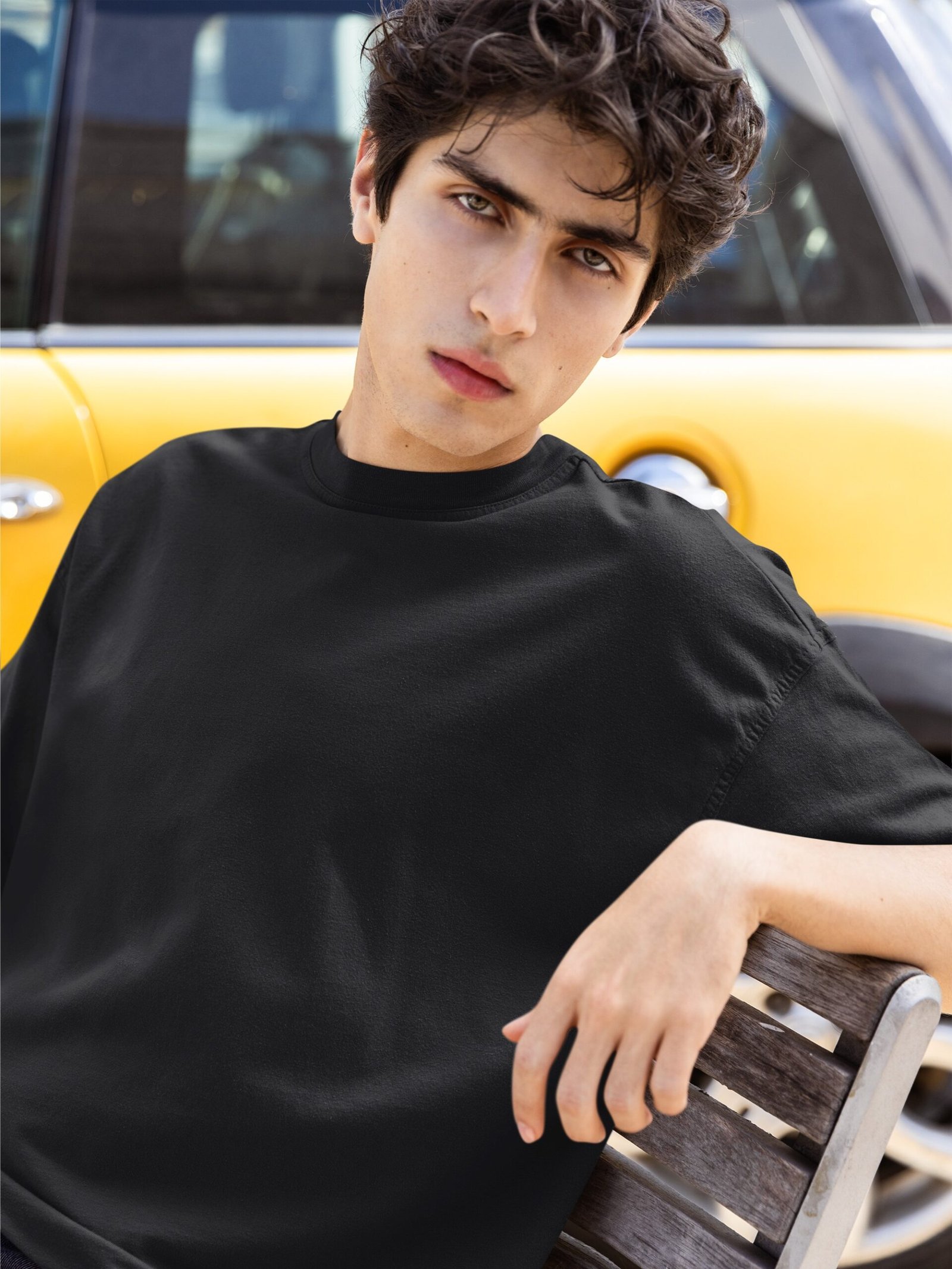 Plain Drop Shoulder Tee - Black