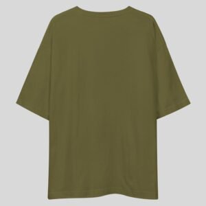 Alternative view of Plain Drop Shoulder Tee - Olive Green