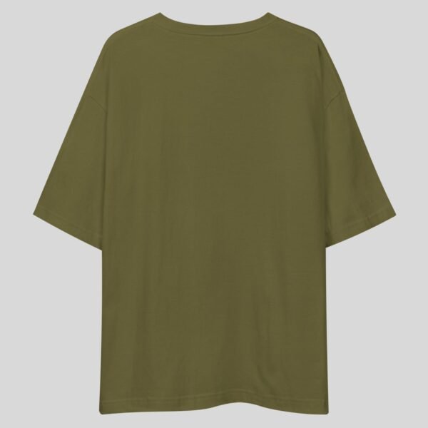 Plain Drop Shoulder Tee - Olive Green - Image 2