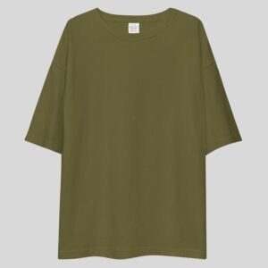 Plain Drop Shoulder Tee - Olive Green