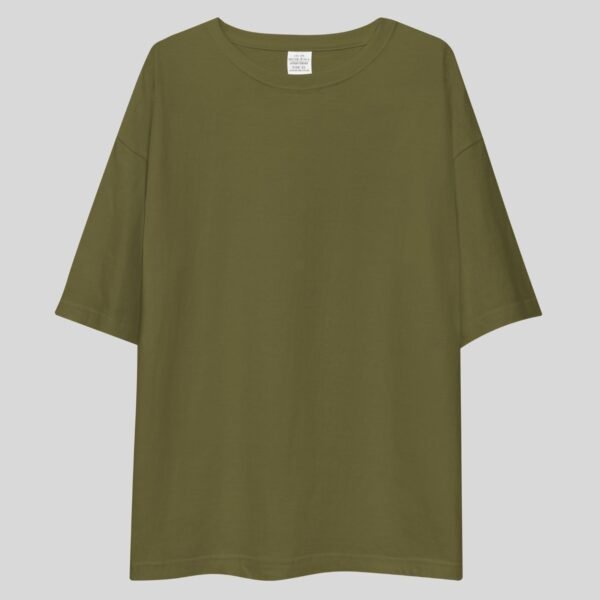 Plain Drop Shoulder Tee - Olive Green