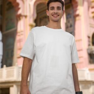 Plain Drop Shoulder Tee - White